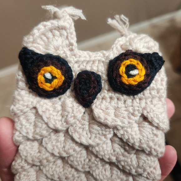 NEW Fingerless owl mittens cute crochet knit kawaii bird gloves - Picture 11 of 11